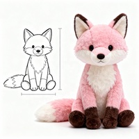 Peluche de bébé renard rose personnalisé avec tissu en coton et rembourrage en coton PP Animal en peluche apaisant mignon