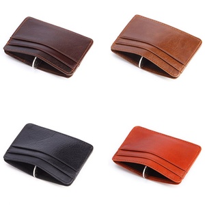 Boshiho Vintage Style Men's Slim Genuine Leather Minimalist Business Credit <b>Card</b> <b>Holder</b> Brown/Black - Product Image 6