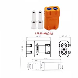 Connecteur étanche Amass LFB50-F LFB50-M 65A IP67, fiche à sertir en cuivre plaqué argent avec ressort de maintien pour batterie RC - Product Image 4