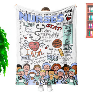 Superventas personalizado-impreso gráfico enfermería Scrubs suave cálido ligero acogedor ligero felpa sofá ropa de cama manta de punto - Product Image 1
