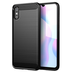 Funda Protectora para Teléfono <span class=keywords><strong>Redmi</strong></span> 9A 9C, Diseño Moderno con Textura de Fibra de Carbono Cepillada, TPU Suave, Resistente a Impactos - Product Image 3