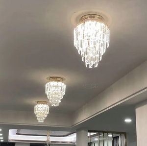 Nouvel arrivage de plafonnier en cristal oem abat-jour applique cage garde forme créative k9 plafonnier en cristal clair - Product Image 4