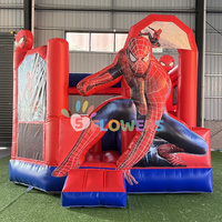 Spider bounce house toboggan combo carnaval jeux structure toboggan jeux chateau gonflable