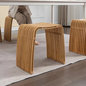 Chaise en bambou durable, tabouret de salle de bain réutilisable, banc de douche en bambou, chaise de salle à manger durable, tabouret de salle à manger et de dressing en bambou - Product Image 2