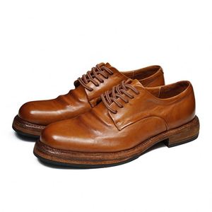 Chaussures de créateur de luxe haut de gamme en cuir, respirantes, légères, à lacets, patchwork, pour hommes, durables, pour le bureau, de qualité supérieure - Product Image 4