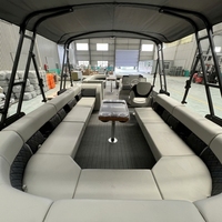 Bateau ponton sportif en fibre de verre, moteur hors-bord en aluminium, tourisme, pêche, loisirs, 150 CV, bateaux pontons Yamaha