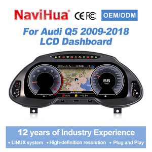 ระบบ Navihua Linux พร้อมจอแสดงผล LCD ดิจิตอลสำหรับแผงหน้าปัดรถยนต์  หน้าจอแสดงผลเสมือนจริง  วัดความเร็ว สำหรับระบบเสียง Q5 ปี 2009-2018 - Product Image 1