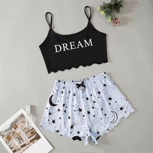Conjunto de Pijama de 2 Piezas para Mujer, Talla Grande, con Pantalones Cortos y Top New Star Dream, Cintura Elástica, Ropa de Dormir - Product Image 3