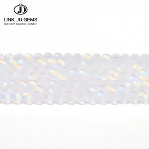 JD Wholesale 4 6 8 10mm Shiny Glass Bead AB Colourful Frost Transparent Loose Spacer Bead For Jewelry Making