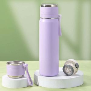 Stainless Steel Vacuum Insulated Thermos Bottle With Rope Minimalist Design Travel <b>Flask</b> Multiple Colors Available - Product Image 5