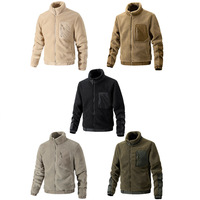 Blouson Bomber Homme Hiver Coupe Slim en Polyester Col Montant Doublé Polaire Veste Décontractée d'Extérieur Fermeture Éclair