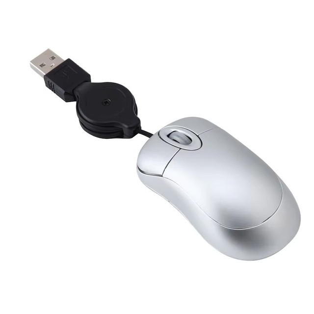 D1474 USB Wired Mini Mouse 0.8m/80cm Retractable Optical Tracking in Stock
