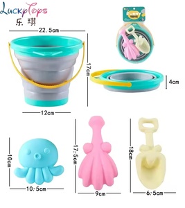 Juguetes de Playa Baratos para el Verano, Juguetes de Arena para la Playa, 4 Piezas, Cubo Plegable de Plástico y Goma Suave para Jugar con Agua, Juguetes de Baño para Niños - Product Image 3