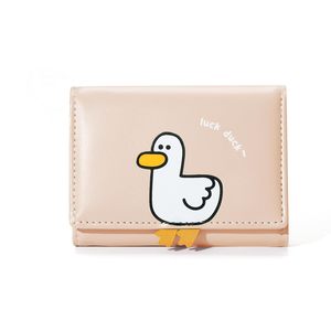 Monedero Plegable Mini con Diseño de Pato 3D, Cartera Pequeña para Mujer, con Bolsillo para Efectivo, Tarjetero, Ventana para Identificación, Estampado Animal, Piel Sintética - Product Image 1