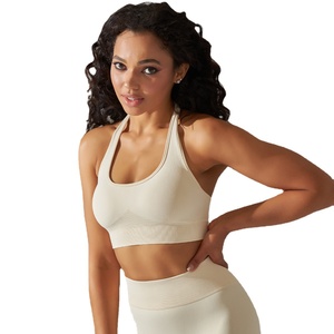 Sujetadores deportivos JAC22 D2509 para mujer, estilo europeo y americano, <span class=keywords><strong>sin</strong></span> costuras, de punto, con espalda hermosa, tipo halter, top fijo, para yoga. - Product Image 1