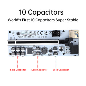 Mạ Vàng VER 012 Thẻ Đồ Họa <span class=keywords><strong>PCI</strong></span> Express Tối Đa 6Pin Và Molex Được Cung Cấp <span class=keywords><strong>X1</strong></span> Đến X16 Bộ Mở Rộng PCIE <span class=keywords><strong>Riser</strong></span> <span class=keywords><strong>Card</strong></span> Với Đèn Led Nhấp Nháy - Product Image 5