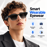 Lunettes intelligentes avec caméra 8MP, enregistrement photo et vidéo 1080P WiFi, reconnaissance d'objets par IA, lentille anti-lumière bleue, commande vocale, IP66