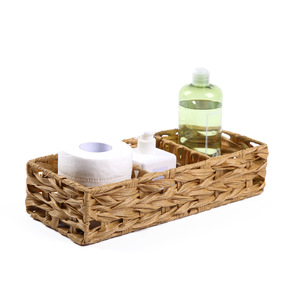 Woven Storage <b>Basket</b> <b>Square</b> Brown Handmade Desktop Organizer Office Use - Product Image 5