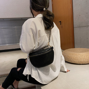 Bolsa de Cintura Feminina de Couro PU Personalizada de Alta Qualidade, Bolsa de Peito de Couro Preto, Bolsa Transversal de Designer Luxuosa - Product Image 4