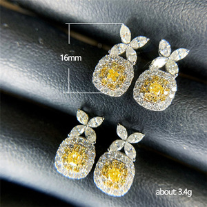 Nuovi Orecchini da Donna con Zirconi Gialli di Lusso, Gioielli per Orecchie in Stile Europeo Popolare - Product Image 3