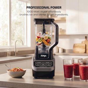Mixeur professionnel Ninja 1000 W, broyeur de glace léger et machine à smoothies, pichet en plastique de 72 oz, noir/gris BL610 - Product Image 2