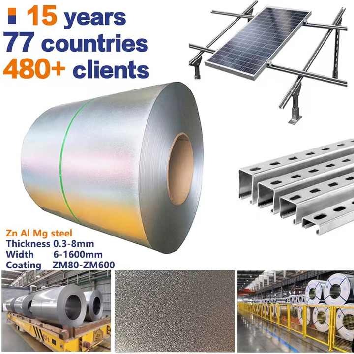 S350GD Hot Dip Galvanized Zn-Al-Mg Steel Mounting Bracket for Solar ...