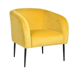 CARLFORD de terciopelo de lujo terciopelo tela sillón interior sala de ocio silla individual