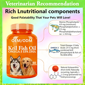 Cápsulas de Aceite de Krill, Astaxantina Natural, Omega-3, EPA, DHA, Absorción Rápida, Sin Granos, para Perros y Gatos, Apoyo Inmunológico, Salud Articular - Product Image 2