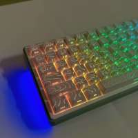 HJSDHI 97-Key Two-Color PBT Keycap Black Contour 4.0 with Crack Character Side Engraved Luminescent