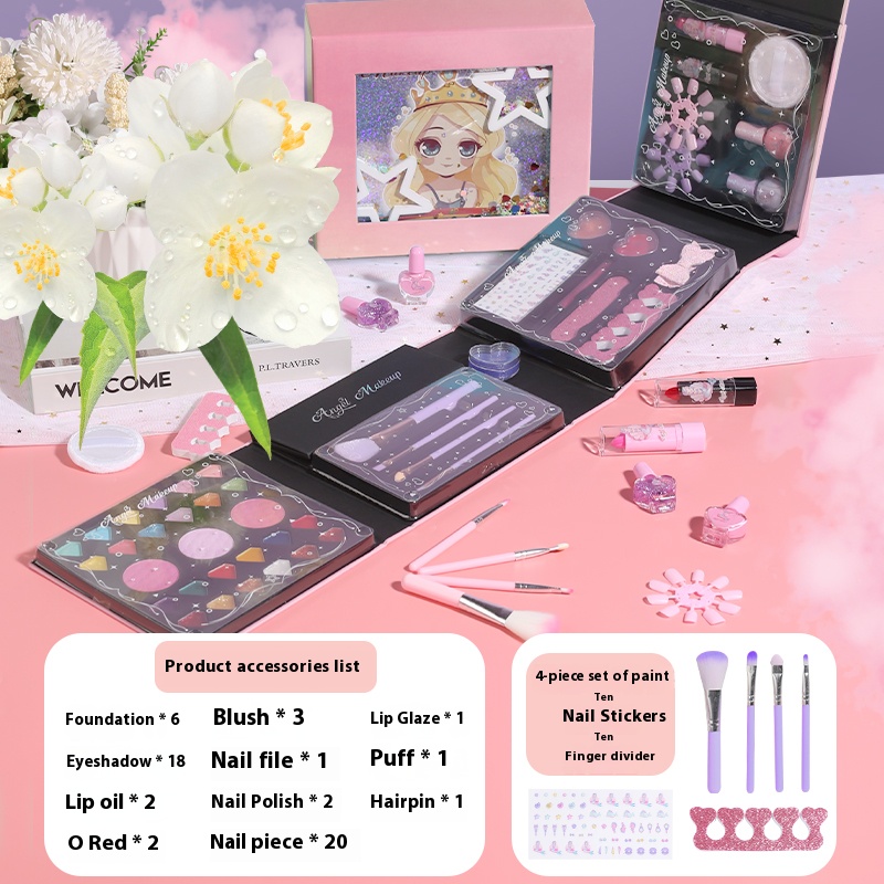 [Pink]4-fold makeup gift box set