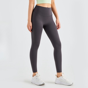 Pantalones de Yoga Fitness de cintura alta personalizables para mujer, mallas de sensación desnuda ligera <span class=keywords><strong>con</strong></span> piernas de pantalón a medida, se pueden personalizar - Product Image 6