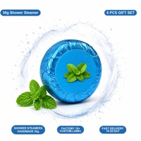 Tablette de douche artisanale à la menthe, apaisante et relaxante, coffret cadeau spa pour la douche, OEM ODM 30g
