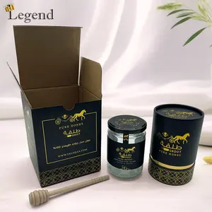 Caixa de papelão para embalagem de bebidas, tubo cilíndrico de papel, tamanho personalizado, garrafa de vidro Manuka 250g 500g, pote de mel, caixa de presente para mel