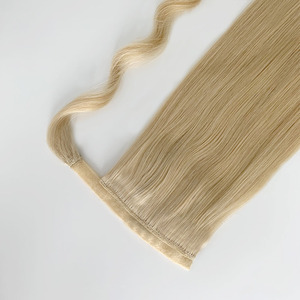 Queue de Cheval à Tisser en Cheveux Humains 100% Vierge Remy Européens, Naturellement Lisses Blondes 18", Trame Simple Sans Chute - Product Image 3