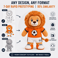 Peluche Lion de Football Européen Personnalisée Pays-Bas 2028 – Vente en Gros OEM ODM, Jouet en Peluche Doux, Mascotte de Football, Cadeau pour Fan