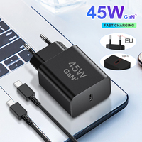 Chargeurs de téléphone à charge super rapide PD 3.0 Type C, vente en gros, chargeur PPS, prise EU, chargeur Gan 45w, adaptateur de chargeur mobile