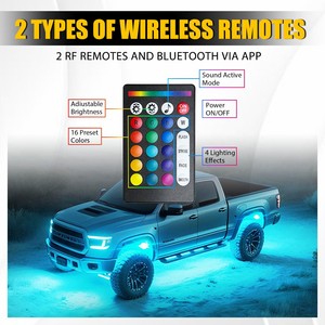 12 lampes LED RGB pour éclairage de dessous de caisse, étanches, pour voiture et camion, 12V 24V, avec télécommande, éclairage d'ambiance - Product Image 6