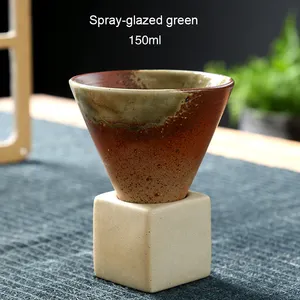 ถ้วยชาเซรามิกสุดสร้างสรรค์ถ้วยลาเต้ลายดอกไม้ถ้วยเซรามิกสำหรับใช้ในบ้านถ้วยนมถ้วยน้ำพร้อมฐาน