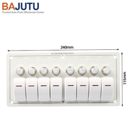 Panel de Interruptores Marino de Aluminio Blanco de 8 Vías, Listo para Enviar, con Protección Contra Sobrecarga e Indicadores LED