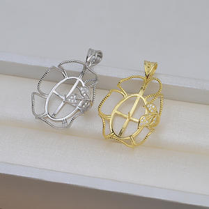 Pendentif fleur ouvrante en argent S925 fait main Wenchi, perle baroque, support creux, collier, accessoire de bijouterie DIY, Chine - Product Image 2