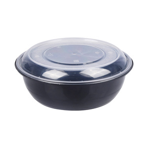 Disposable <b>Lunch</b> <b>Boxes</b> Round Bowls PP <b>Plastic</b> Thickened With Lid Takeout Packaging Food Storage Containers Orange Red Black - Product Image 2