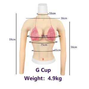 Bonnet G Manches Longues Forme de Poitrine Rempli de Silicone Artificiel Gros Seins pour Transgenre Crossdresser Drag Queen - Product Image 3