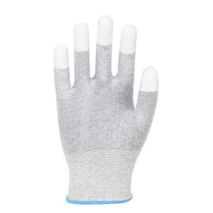 Anti-Slip Anti-Static Polyester Mixed Carbon Knitted <b>Gloves</b> with PU ESD <b>Touch</b> <b>Screen</b> Safety Construction Work Coated Free - Product Image 5