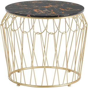 New <b>Round</b> Modern Luxury <b>Black</b> Marble with Texture Adjustable Living Room Iron Marble <b>Coffee</b> <b>Table</b> Multipurpose Sturdy <b>Table</b> - Product Image 6