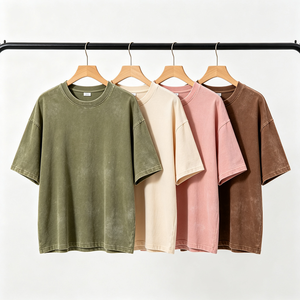 Camiseta Urbana de Hombre, Estilo Streetwear, 100% Algodón, Lavado Ácido, Cuello Redondo, Hombros Caídos, Personalizable con Logotipo - Product Image 1