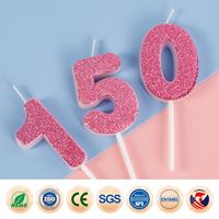 Bougies numériques de luxe 0-9 faites à la main, décoratives, scintillantes, pour anniversaire et Noël, en cire de paraffine – Meilleures ventes