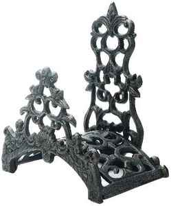 Porte-tuyau de jardin antique Motif de <span class=keywords><strong>buisson</strong></span> de roses Porte-tuyau de rose en fonte brun rouille - Product Image 4