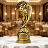 Vente en gros de trophées de golf personnalisables en or, argent, cuivre et résine, avec de nouveaux designs, impression UV et médailles