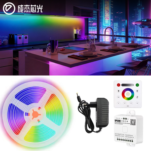 24V COB RGBIC WiFi LED Strip Kit Addressable Dream Color 16M Colors, Music Sync APP&Voice Control Super Bright