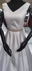 จัดส่ง S6903F ใหม่2023ชุดเดรสแต่งงานแบบเปลือยไหล่โชว์ท้องฟ้าเต็มไปด้วยดวงดาวแบบเรียบง่าย - Product Image 3